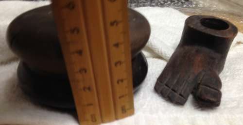 lidded Shaving Box + Pipe rest foot shape hand made