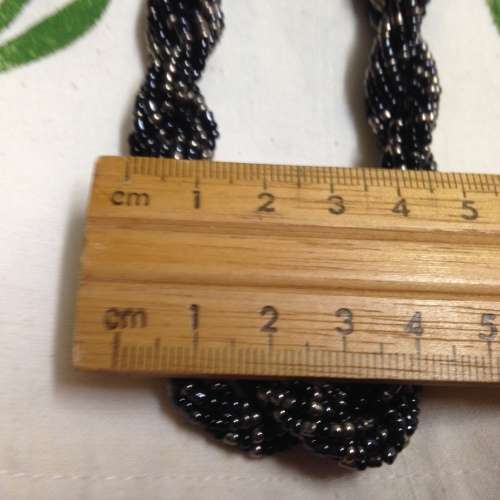Necklace- MULTIPLE TWIST Strands Black Glass BEADS*LOOK At All My BUY NOW listings NO WAITING