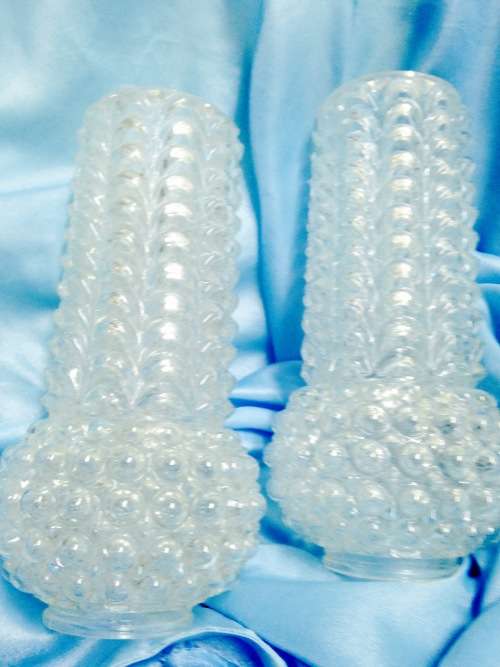 Lamp shades Glass - 2 * 1970`s  *SWEDISH THICK SOLID