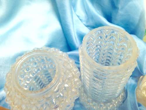 Lamp shades Glass - 2 * 1970`s  *SWEDISH THICK SOLID