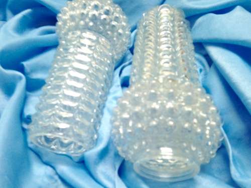 Lamp shades Glass - 2 * 1970`s  *SWEDISH THICK SOLID