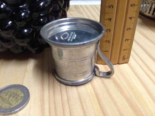 Glass Grape bottle - Sealed + Small metal cup