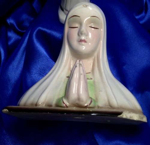 2  Madonna Icon figurine ceramic 1 full figure 1 Bust LOOK At My BUY NOW LISTINGS NO WAITING