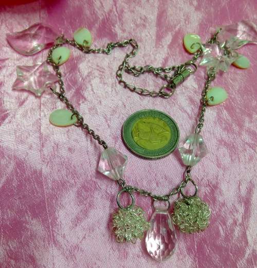 Necklace -Charms Chain Acrylic beads LOOK at my BUY NOW NO WAITING