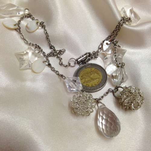 Necklace -Charms Chain Acrylic beads LOOK at my BUY NOW NO WAITING