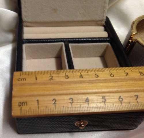Bangle hinged clamper white faux Skin Black Jewellery box Marcasite clip on earrings