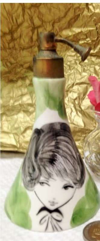 ITALIAN Lady on  Perfume BOTTLES empty 1 Ceramic no pump