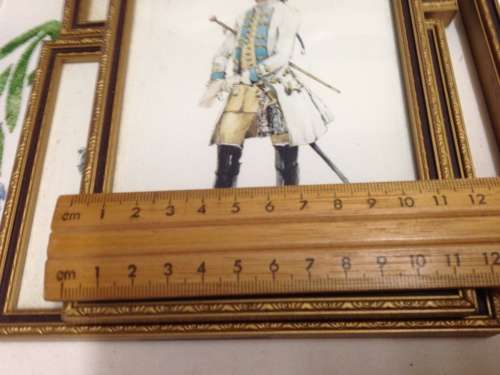 4 small military men Regiment + rank + date on back produced by C.P.Productions  N. Ireland