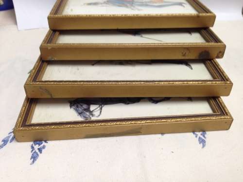 4 small military men Regiment + rank + date on back produced by C.P.Productions  N. Ireland