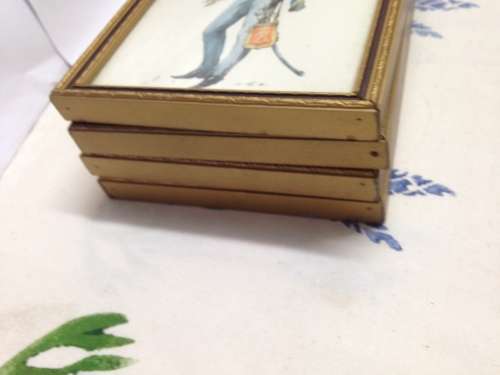4 small military men Regiment + rank + date on back produced by C.P.Productions  N. Ireland