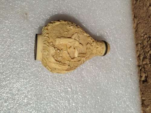 Antique Oriental Carved Snuff bottle base Signed Look at my Buy Now listings No Waiting