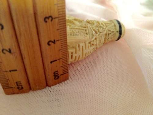 Antique Oriental Carved Snuff bottle base Signed Look at my Buy Now listings No Waiting