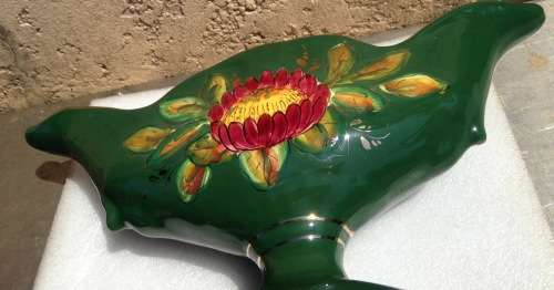 Vase -  Majolica Pottery NO800/1 base Marked