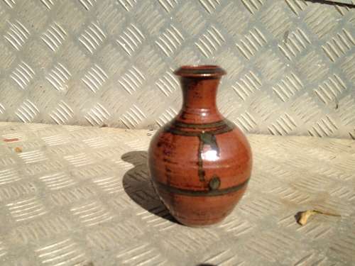 Vase - Pottery Artist signed emblem ORIENTAL decor