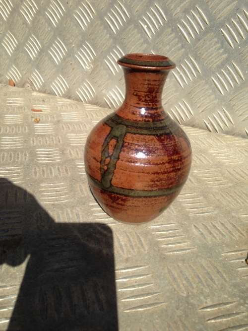 Vase - Pottery Artist signed emblem ORIENTAL decor