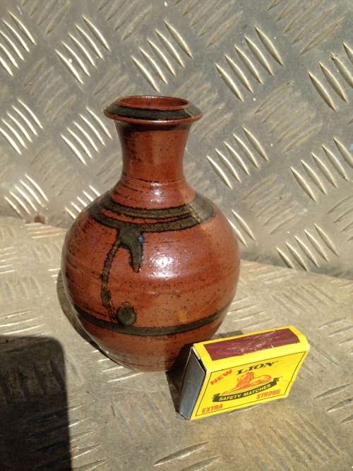 Vase - Pottery Artist signed emblem ORIENTAL decor