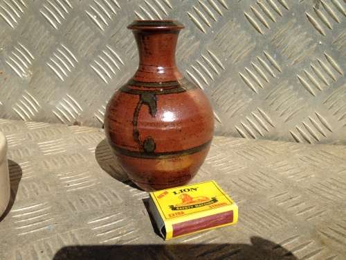Vase - Pottery Artist signed emblem ORIENTAL decor