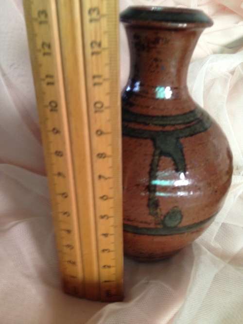 Vase - Pottery Artist signed emblem ORIENTAL decor