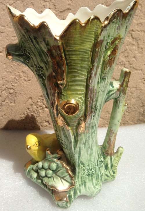 Vase ceramic make UCAGO Gilt lustre Bird figurine LOOK At All My BUY NOW listings NO WAITING
