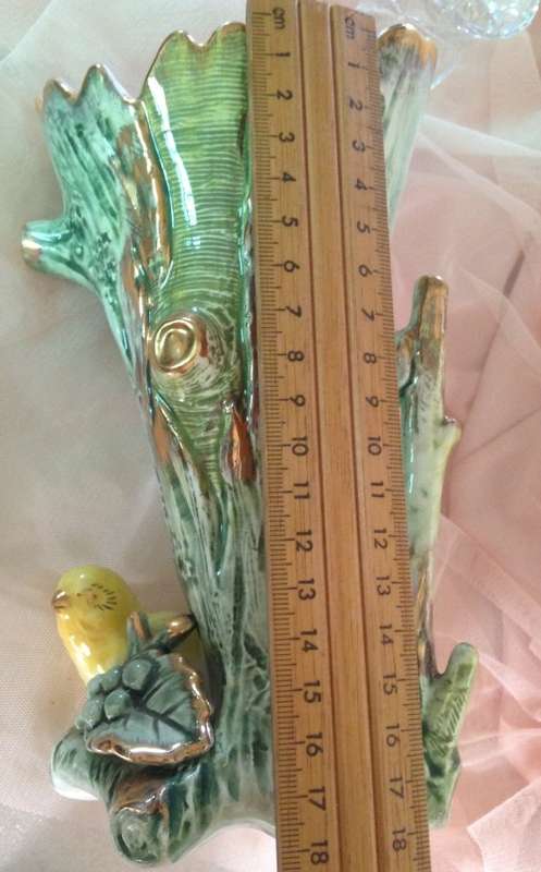 Vase ceramic make UCAGO Gilt lustre Bird figurine LOOK At All My BUY NOW listings NO WAITING