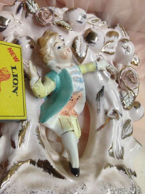 1 Vase -Capri Italian porcelain Pink Porcelain gilt - 2 bid per each one