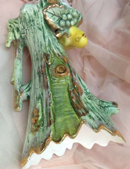 Vase ceramic make UCAGO Gilt lustre Bird figurine LOOK At All My BUY NOW listings NO WAITING