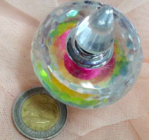Perfume bottle -Stopper Cut glass faceted Crystal Sparkles *Rainbow effect Refraction