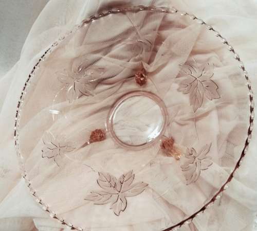 Glass BOWL -SNAIL FEET Embossed leaves LOOK At My BUY NOW LISTINGS NO WAITING