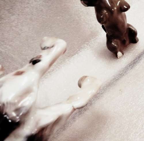 Royal Doultin 3 small printer tray dogs some damage