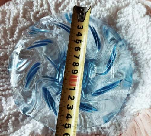 2 items VASE+FROG Art glass 8 point edges Swirl hand made in  England