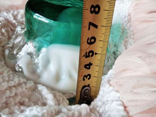 Studio Art Glass Hand Blown Green White infusion Frilled edges