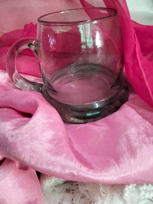 Vase Glass Shape very thick handle wide base