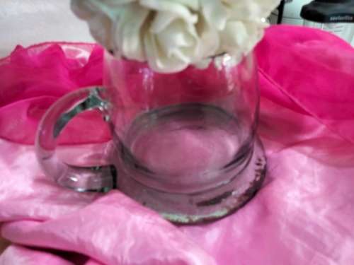 Vase Glass Shape very thick handle wide base