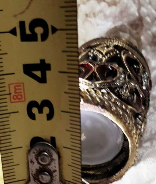 GORGEOUS PERFUME bottle entwined Red enameled hearts crystal encrusted+ Crystal stoper metal dauber