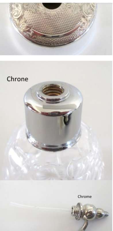 ROYAL BRIERLEY CUT CRYSTAL SIGNED- PERFUME ATOMISER  HALL MARKED SILVER TOP 1990 Birmingham dent