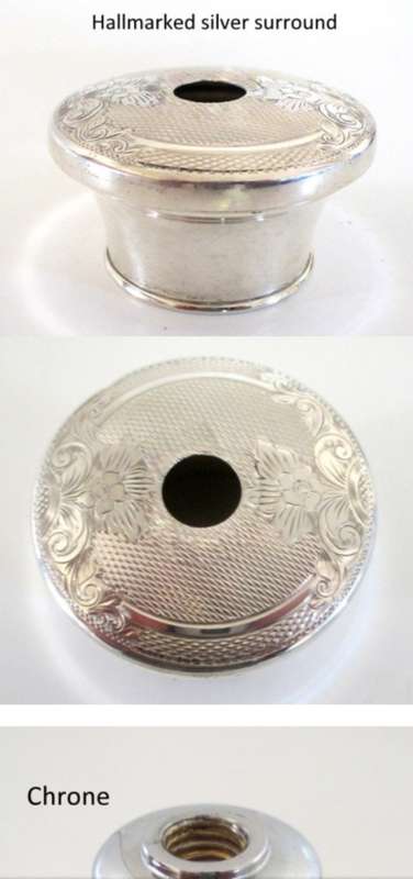 ROYAL BRIERLEY CUT CRYSTAL SIGNED- PERFUME ATOMISER  HALL MARKED SILVER TOP 1990 Birmingham dent
