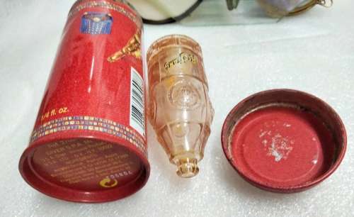 VERSACE RED JEANS coke miniature Art Glass empty perfume bottle+TIN