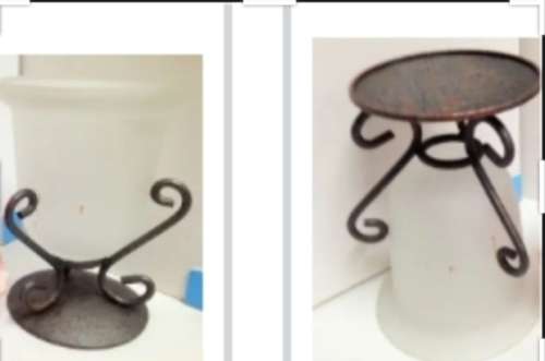 2 items Metal stand+ Frosted glass bowl *LOOK At My BUY NOW LISTINGS NO WAITING