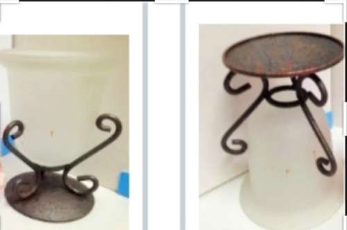 2 items Metal stand+ Frosted glass bowl *LOOK At My BUY NOW LISTINGS NO WAITING