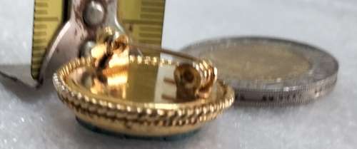 BROOCH 2 - 1 Micro Mosaic Mother Pearl Gilt 1PINK flower gold ITALY