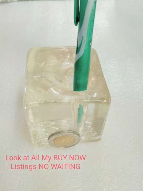 Glass Paperweight  Pen holder GREAT COUNTRY HOME DECOR!!both for one bid