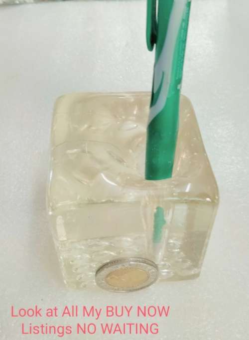 Glass Paperweight  Pen holder GREAT COUNTRY HOME DECOR!!both for one bid