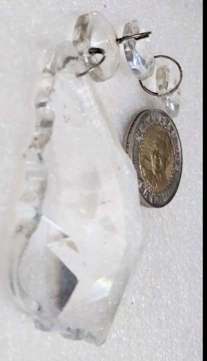 *Chandelier drop - MAPLE Leaf Cut Glass Crystal Bevelled 1 drops Leaf+ 3 square small