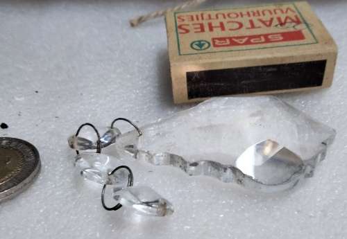 *Chandelier drop - MAPLE Leaf Cut Glass Crystal Bevelled 1 drops Leaf+ 3 square small