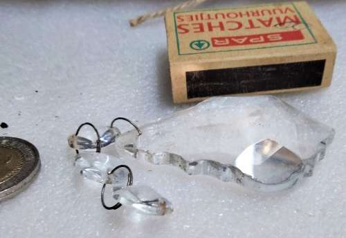 *Chandelier drop - MAPLE Leaf Cut Glass Crystal Bevelled 1 drops Leaf+ 3 square small