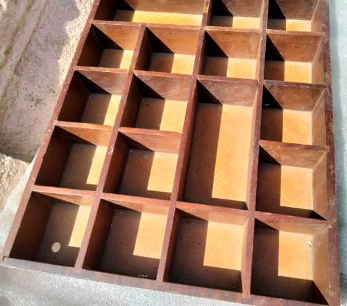 PRINTER Tray 22 spaces Old wood showing ware Look at my Buy Now listings No Waiting