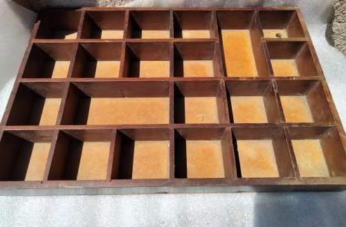 PRINTER Tray 22 spaces Old wood showing ware Look at my Buy Now listings No Waiting