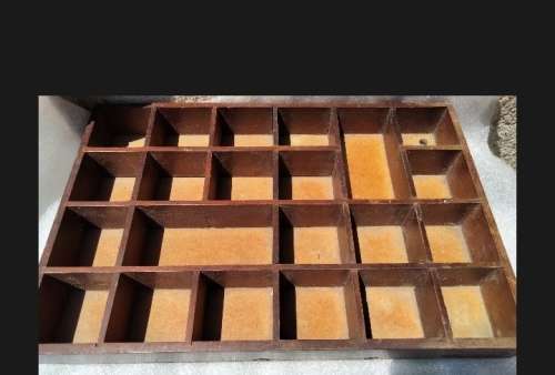 PRINTER Tray 22 spaces Old wood showing ware Look at my Buy Now listings No Waiting