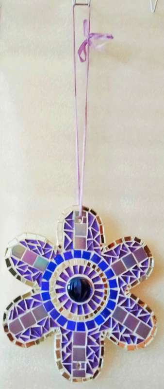 Mirror Mosaic 2 Flowers Hanging  Look at My BUY NOW Listings*No WAITING