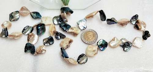 Necklace KEISHA 39 Fresh WaterPearl L72cmPEACOCK + WHITE Look At All My BUY NOW Listings NO WAITING
